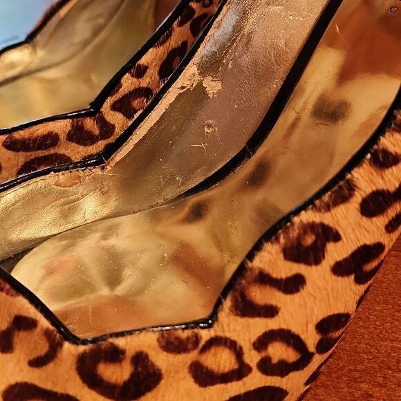 Guess by Marciano, Peep Toe Stiletto Heels, Size 6.5", Leopard Animal Print - Picture 8 of 10